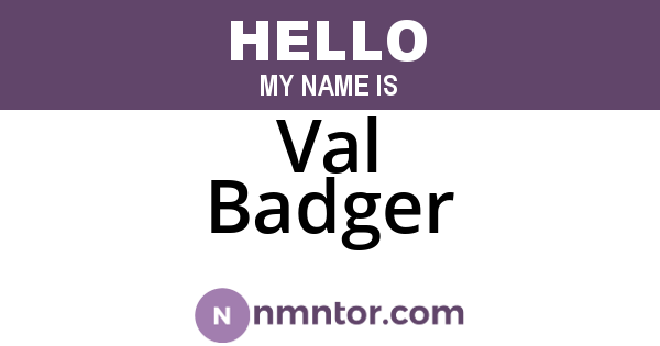 Val Badger