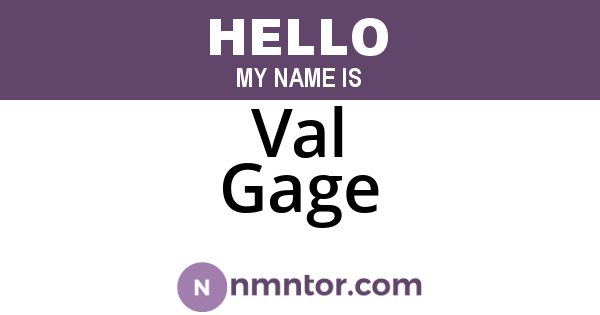 Val Gage