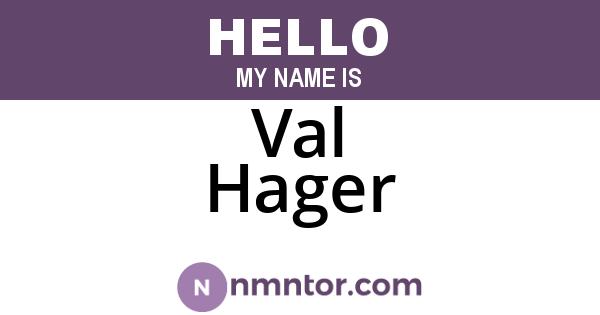 Val Hager