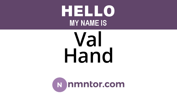 Val Hand