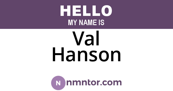 Val Hanson