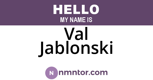 Val Jablonski
