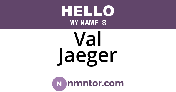 Val Jaeger
