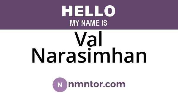 Val Narasimhan