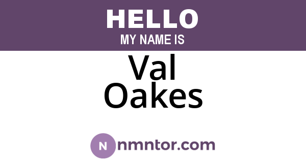 Val Oakes