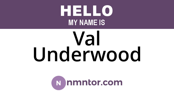 Val Underwood