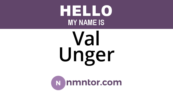 Val Unger