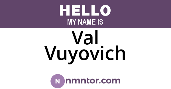 Val Vuyovich