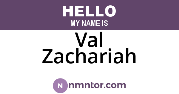 Val Zachariah