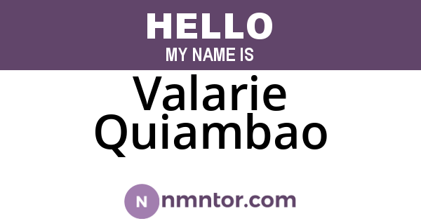 Valarie Quiambao