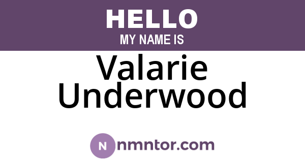 Valarie Underwood