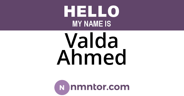 Valda Ahmed