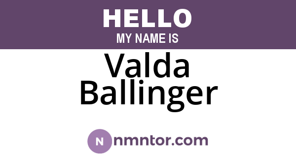 Valda Ballinger
