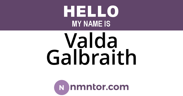 Valda Galbraith