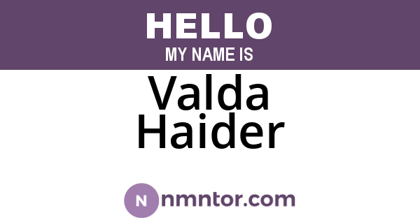 Valda Haider