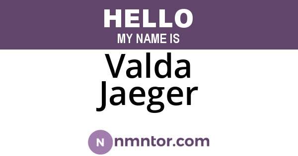 Valda Jaeger