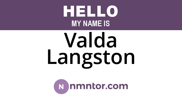 Valda Langston
