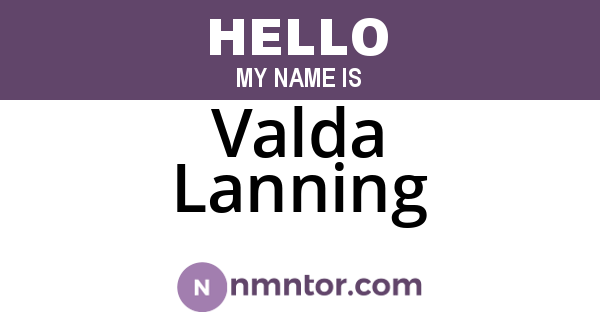 Valda Lanning