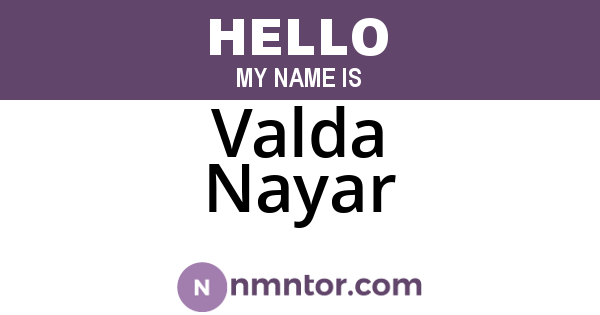 Valda Nayar