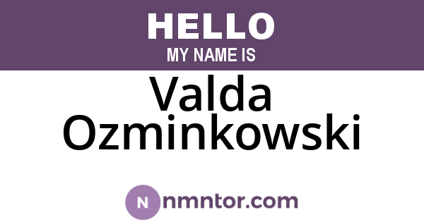 Valda Ozminkowski