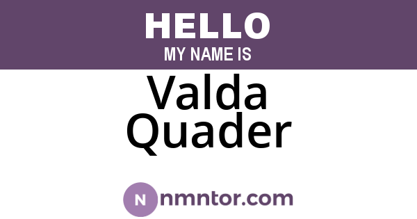 Valda Quader