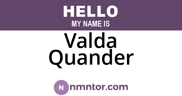 Valda Quander