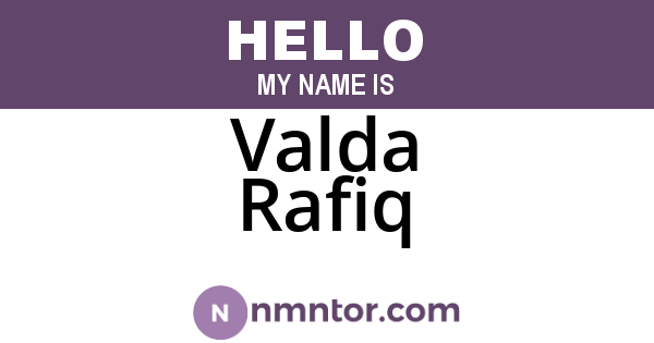 Valda Rafiq