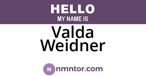 Valda Weidner