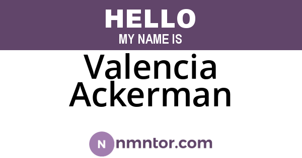 Valencia Ackerman