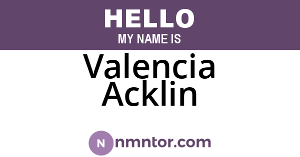 Valencia Acklin
