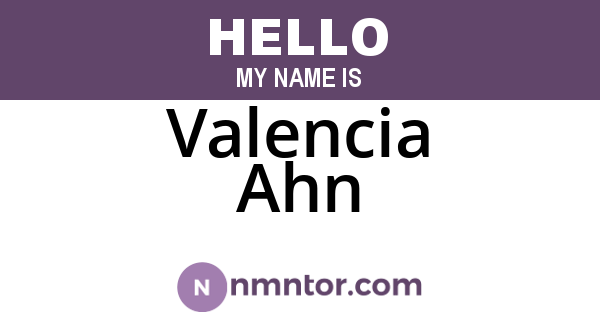Valencia Ahn