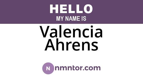 Valencia Ahrens