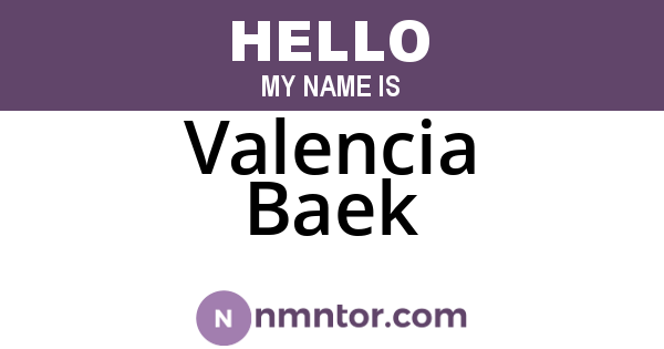 Valencia Baek
