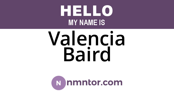 Valencia Baird