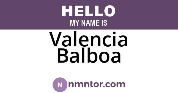 Valencia Balboa