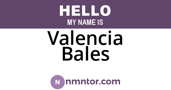 Valencia Bales