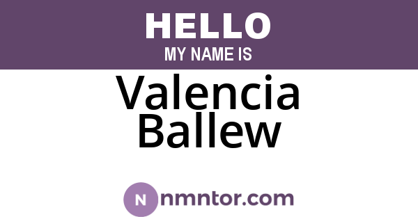 Valencia Ballew