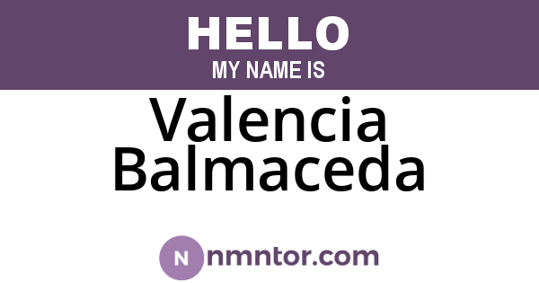 Valencia Balmaceda