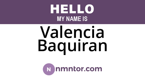 Valencia Baquiran