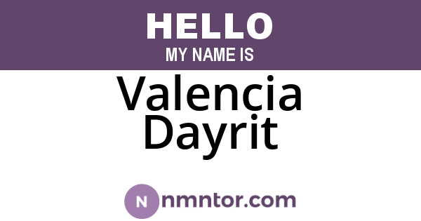 Valencia Dayrit