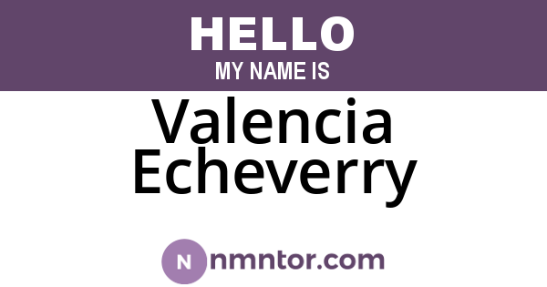 Valencia Echeverry