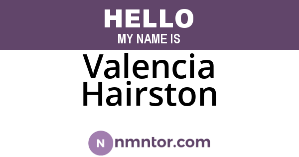 Valencia Hairston
