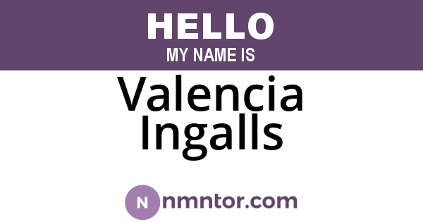 Valencia Ingalls