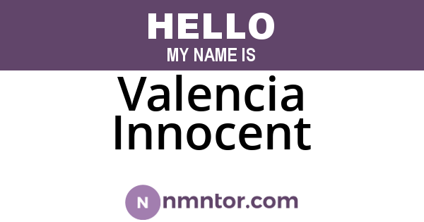 Valencia Innocent