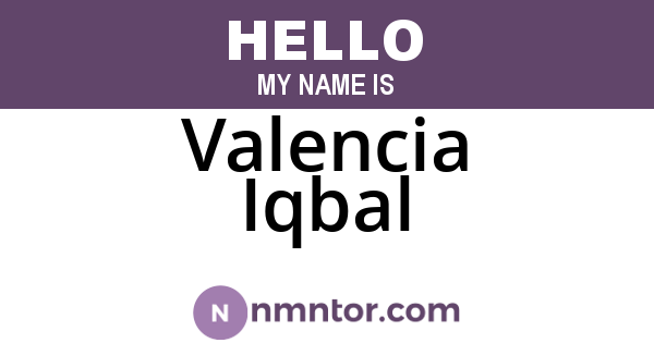 Valencia Iqbal
