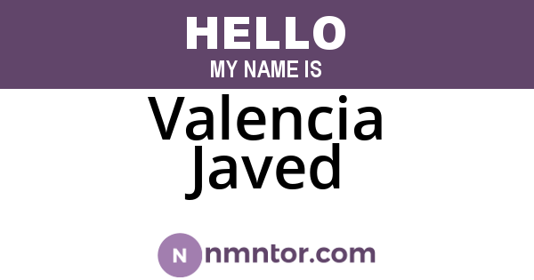 Valencia Javed
