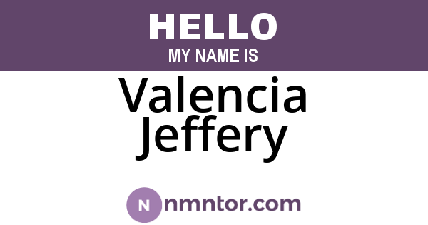 Valencia Jeffery