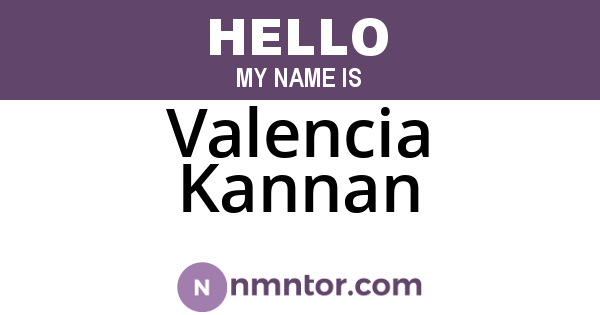 Valencia Kannan