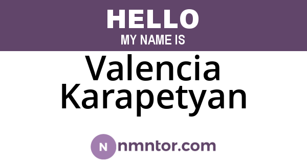 Valencia Karapetyan