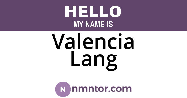 Valencia Lang